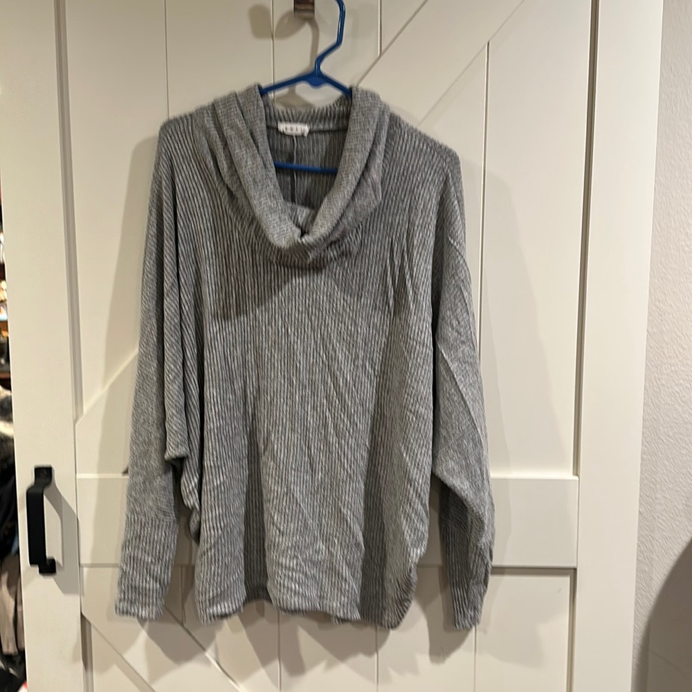ENTI light gray oversized top with a cowl neck